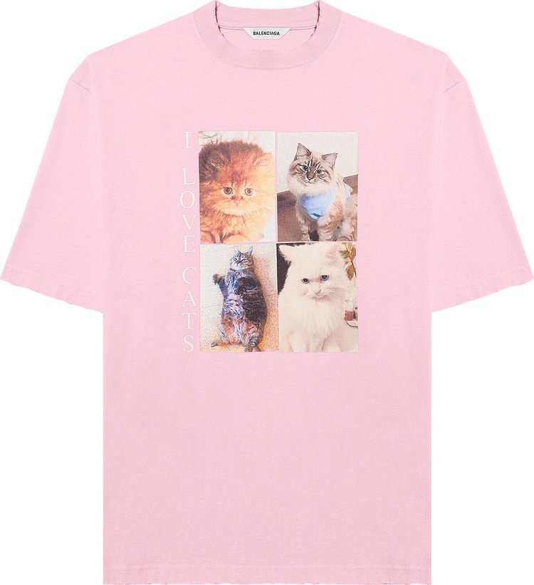 Balenciaga I Love Cats T-Shirt 'Pink'
