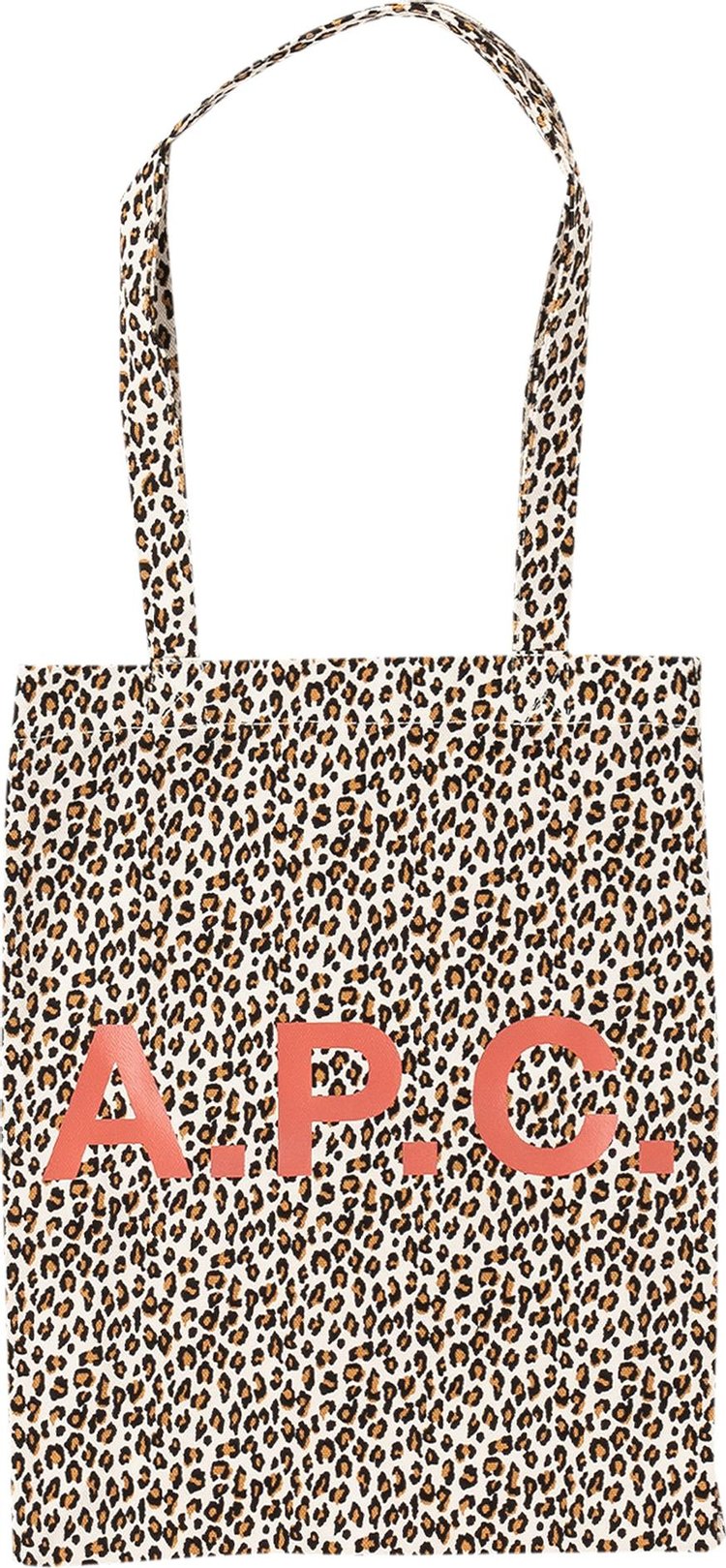 A.P.C. Lou Cheetah Print Tote Bag 'Blanc'