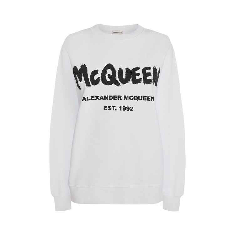 Alexander McQueen Graffiti Sweatshirt 'White/Black'