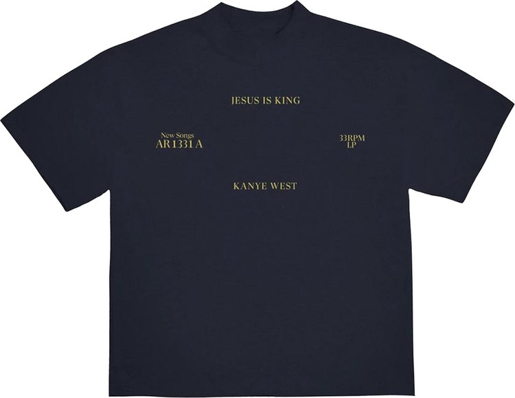 Kanye West Sunday Service Jesus Is King Vinyl II T-Shirt 'Navy'