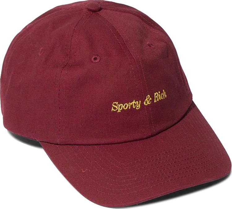 Sporty & Rich Classic Logo Hat 'Burgundy'