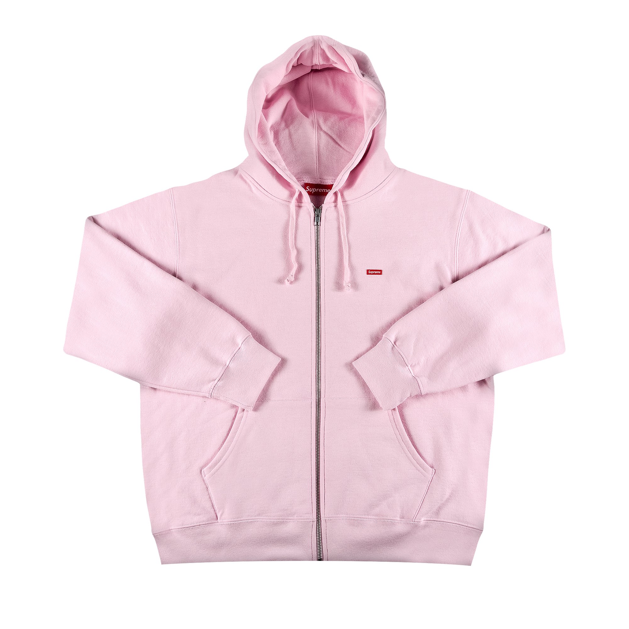 Supreme Small Box Zip Up Hooded Sweatshirt 'Light Pink' | GOAT