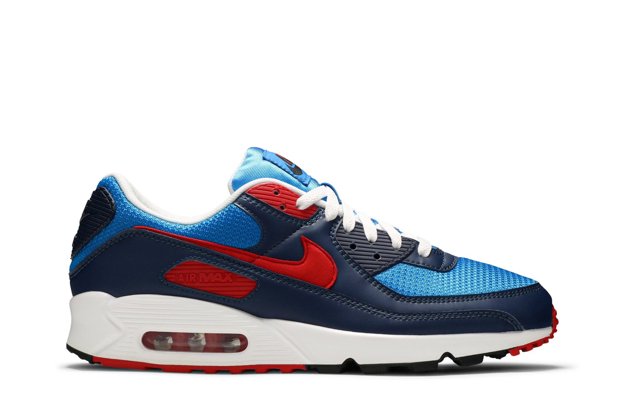 red blue and white air maxes