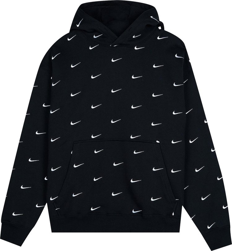 Buy Nike All Over Swoosh Logo Hoodie 'Black' - CJ8907 010 | GOAT