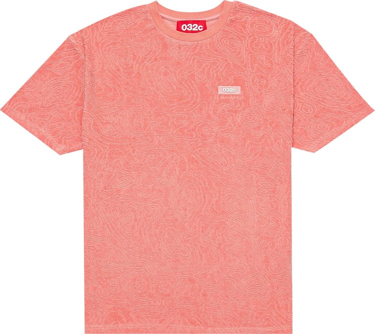 032C Topos Shaved Terry T-Shirt 'Ex Neon Coral'