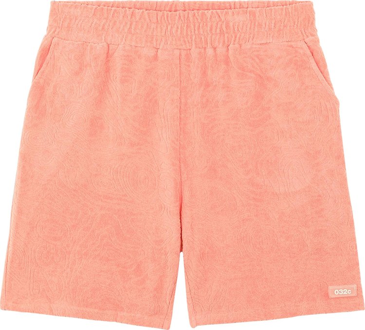 032C Topos Shaved Terry Shorts 'Ex Neon Coral'