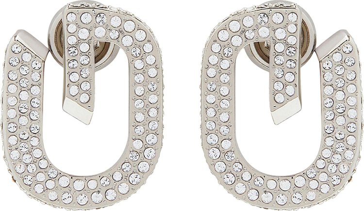 Givenchy G Link Earrings Crystal Paved 'Silvery'