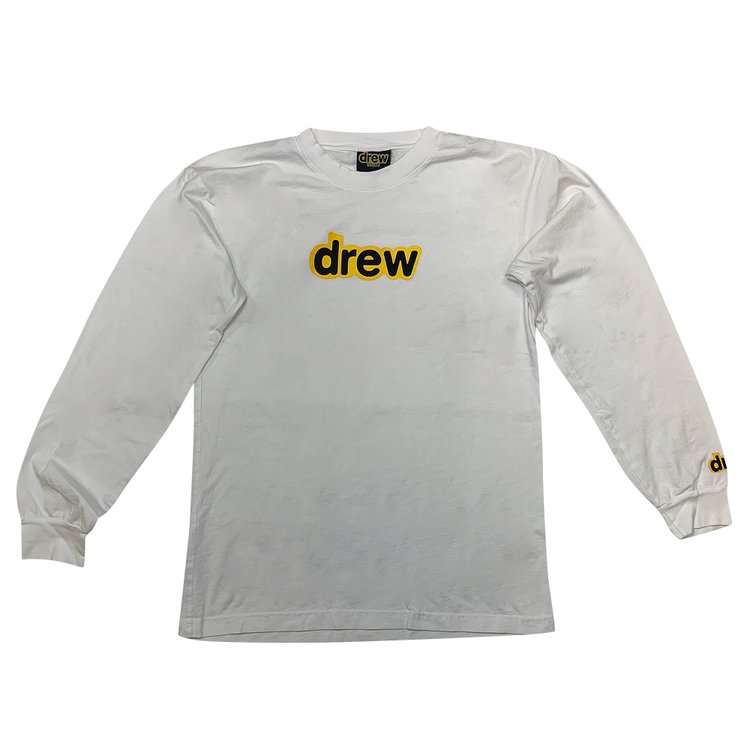 Drew House Chest Logo Long-Sleeve Tee 'White'