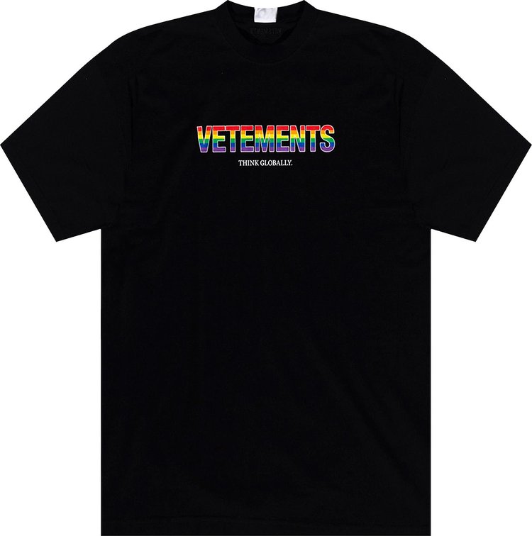 Vetements Rainbow Logo T-Shirt 'Black'