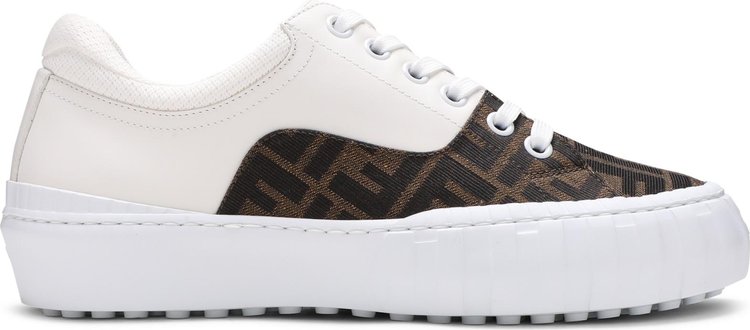 Fendi Force Lace-Up Sneaker 'White Brown'