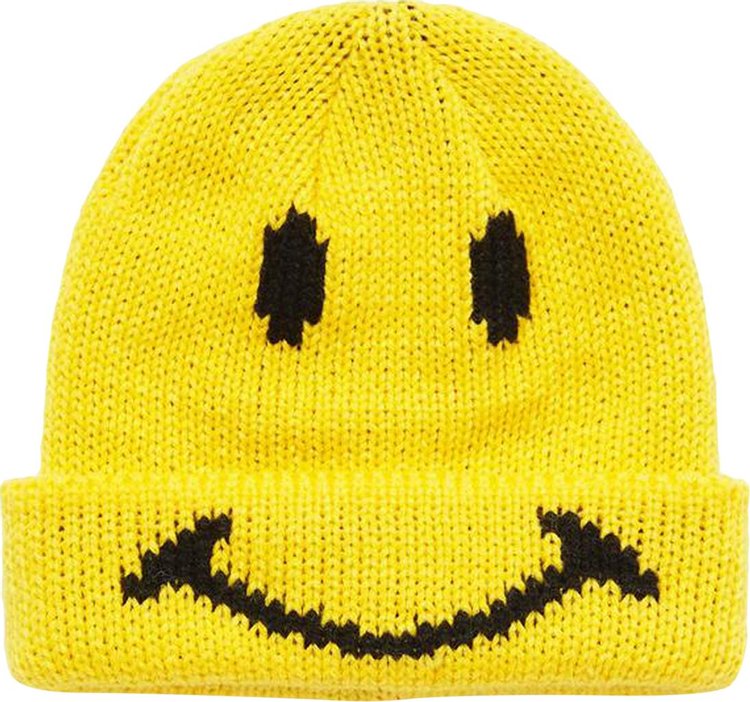 Chinatown Market Smiley Knitted Beanie 'Yellow'