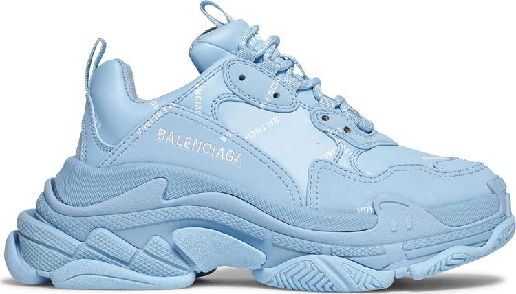 Balenciaga Wmns Triple S Sneaker 'Allover Logo - Light Blue'
