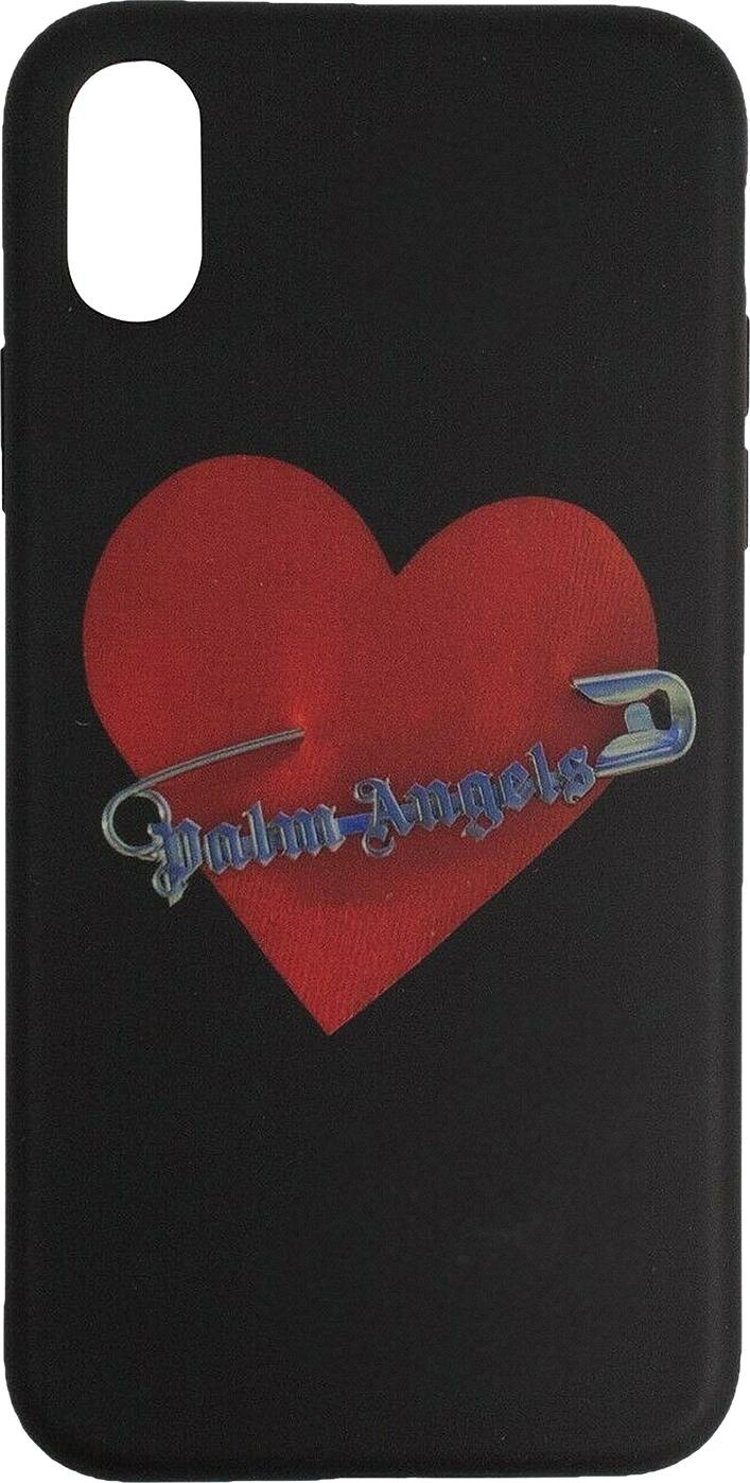 Palm Angels Safety Pin Heart Print iPhone X Case 'Black'