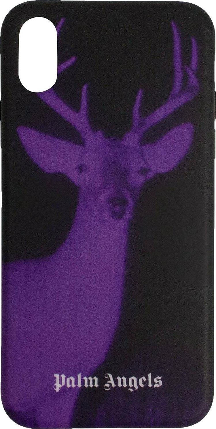 Palm Angels Deer Logo Print iPhone X Case 'Black/Purple'