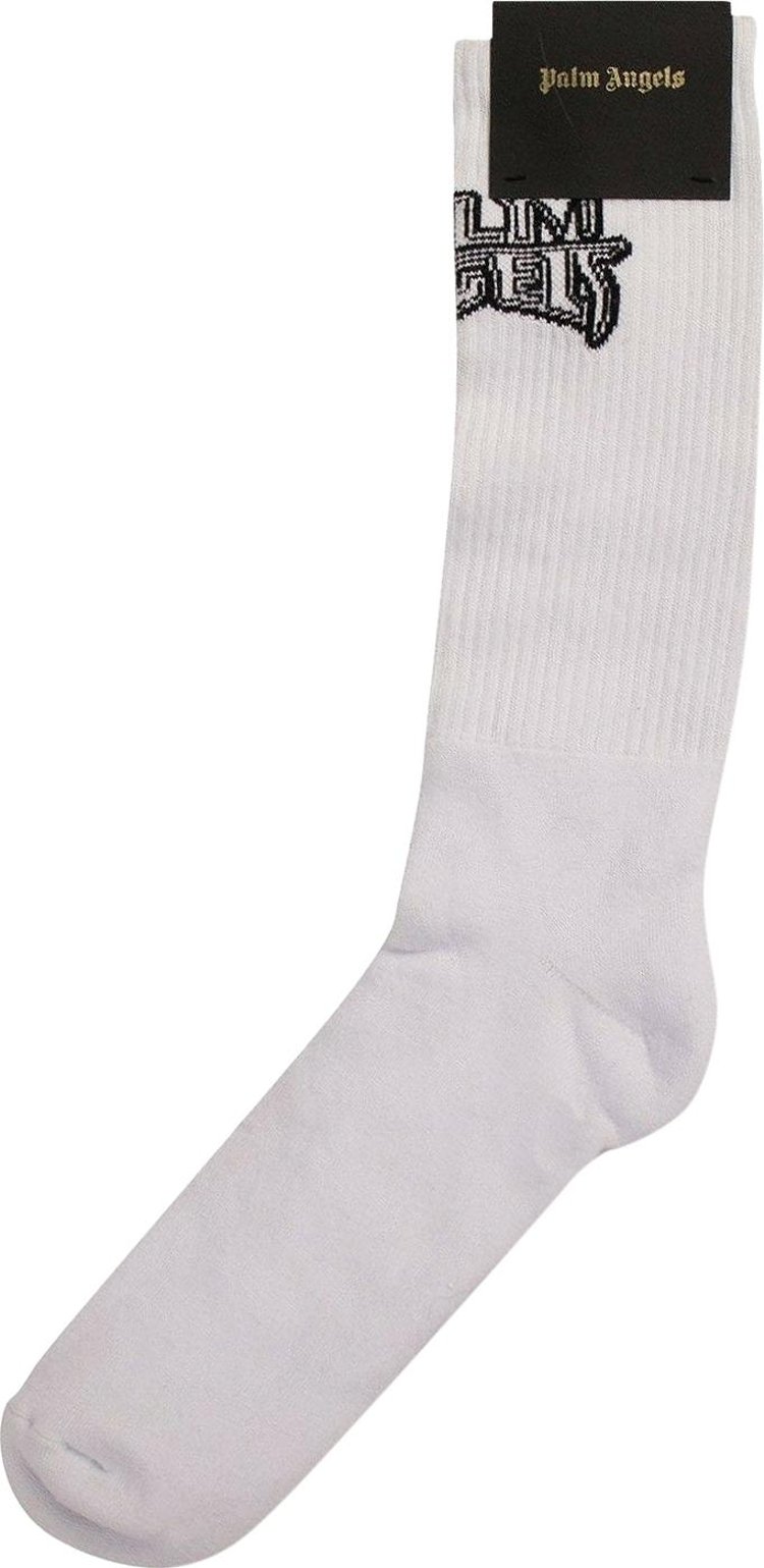 Palm Angels Logo Mid Calf Socks 'White'