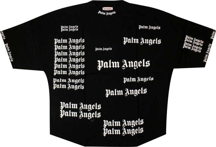 Palm Angels Size S Colorful Logo Black T-shirt