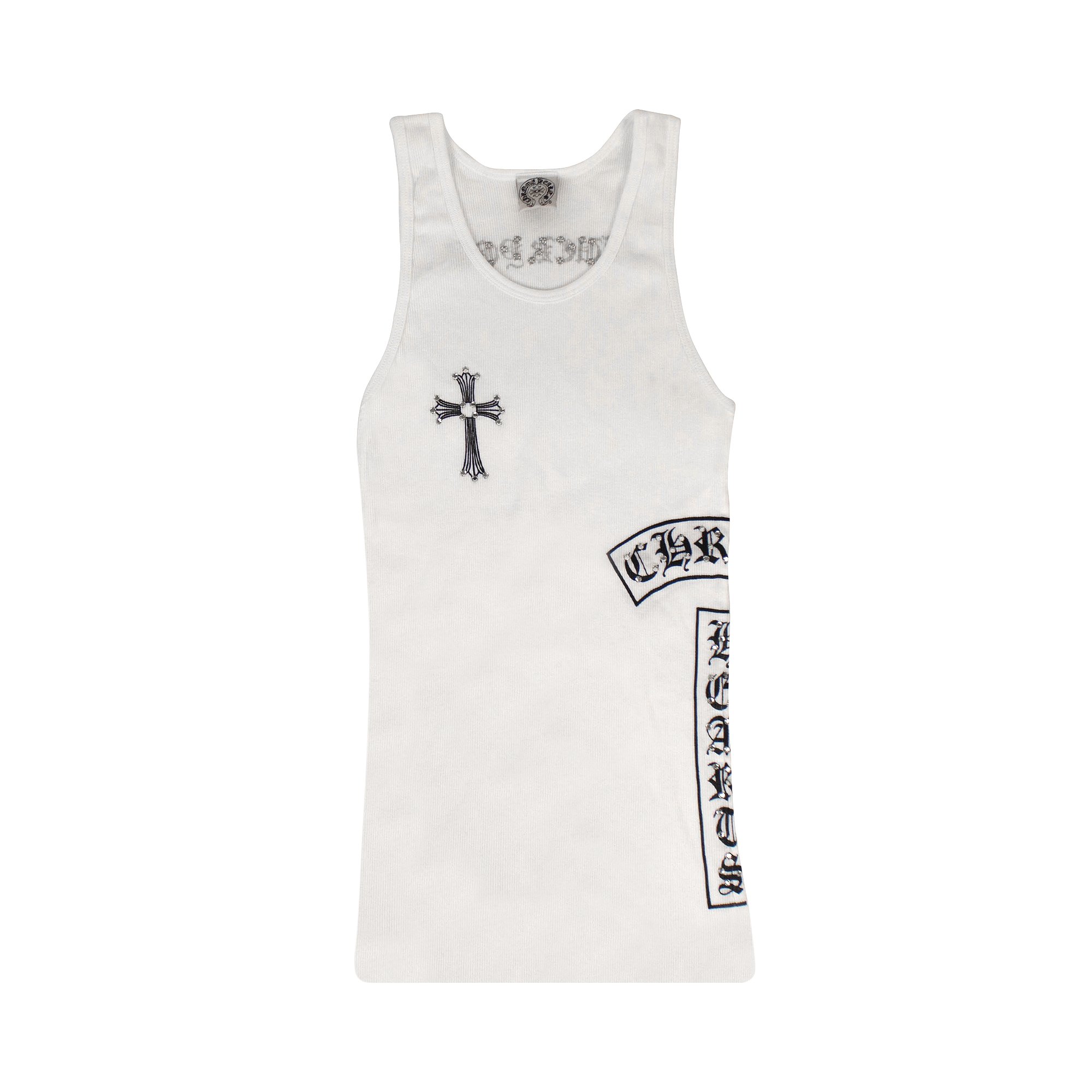 Buy Chrome Hearts Ribbed Crystals Side Logo F*** You Tank Top ...