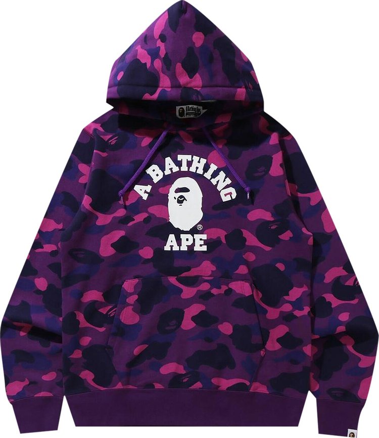 BAPE Online Exclusive Color Camo College Pullover Hoodie 'Purple'