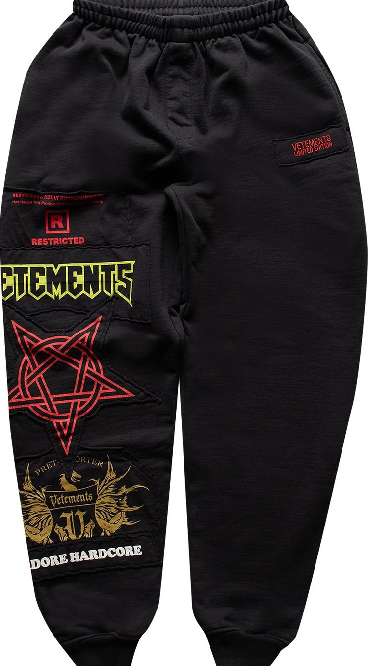 Buy Vetements Hardcore Patched Logo Sweatpants 'Black' - UA52PA350X ...