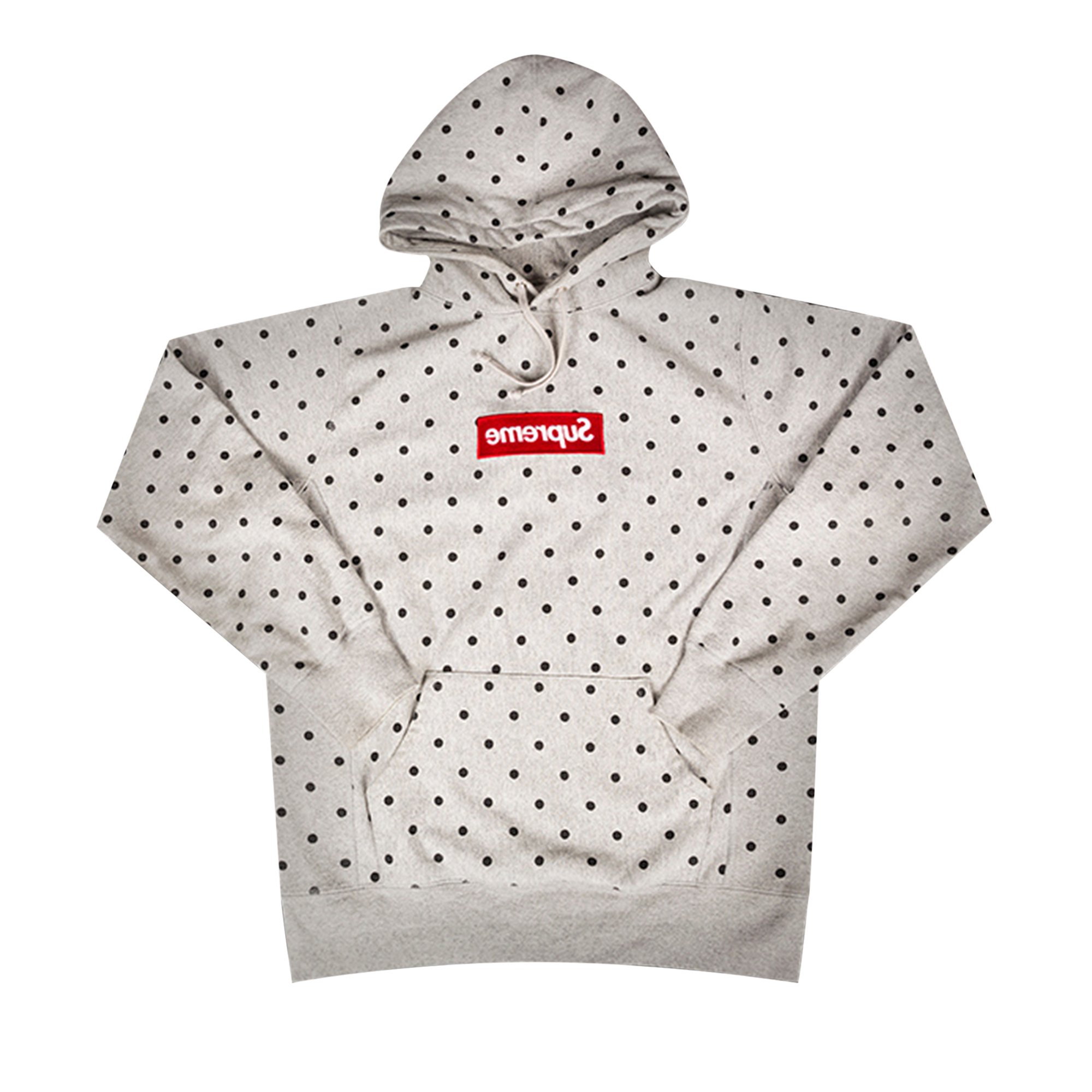 Supreme x Comme des Garçons SHIRT Polka Dot Box Logo Hooded Sweatshirt  'Heather Grey'