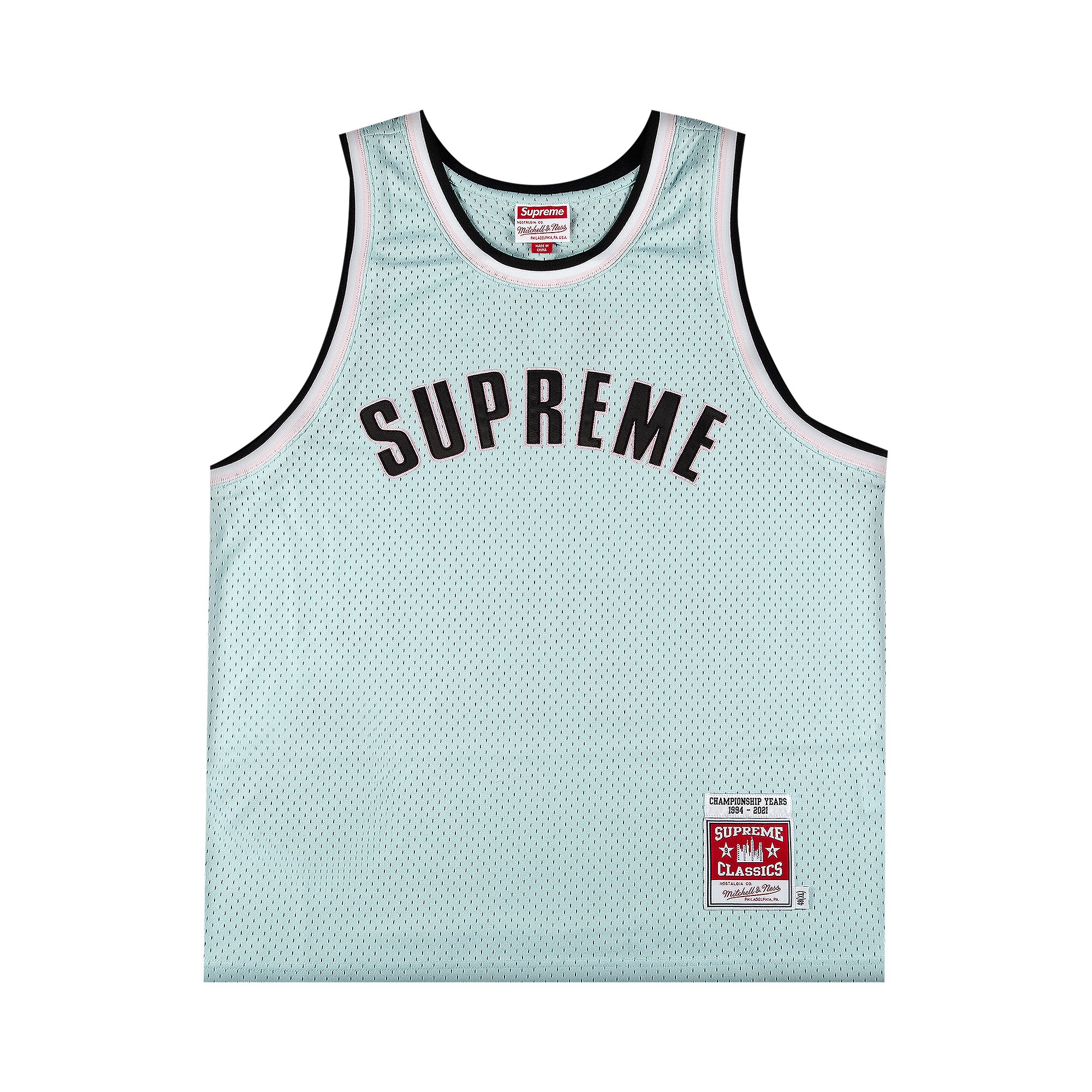 Buy Supreme x Mitchell And Ness Basketball Jersey 'Light Blue