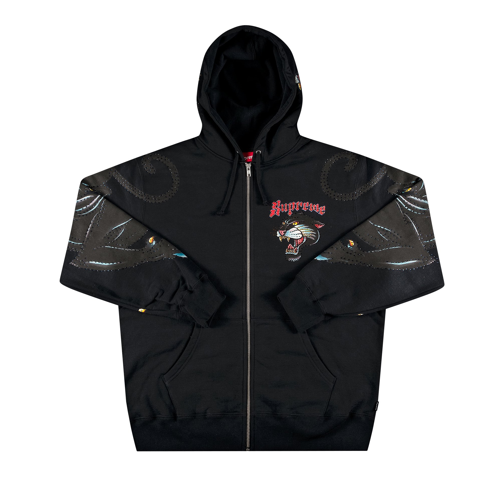 Buy Supreme Panther Zip Up Hooded Sweatshirt 'Black' - SS21SW26