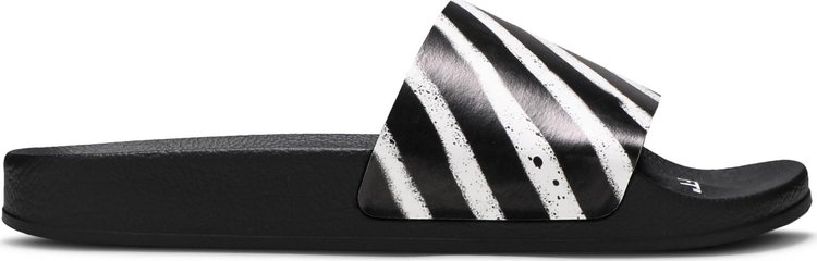 Off-White Industrial Sliders 'Diagonal Stripe - Black White'