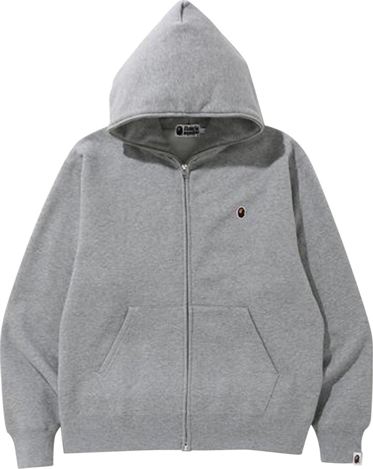 BAPE Relaxed One Point Full Zip Hoodie 'Gray'