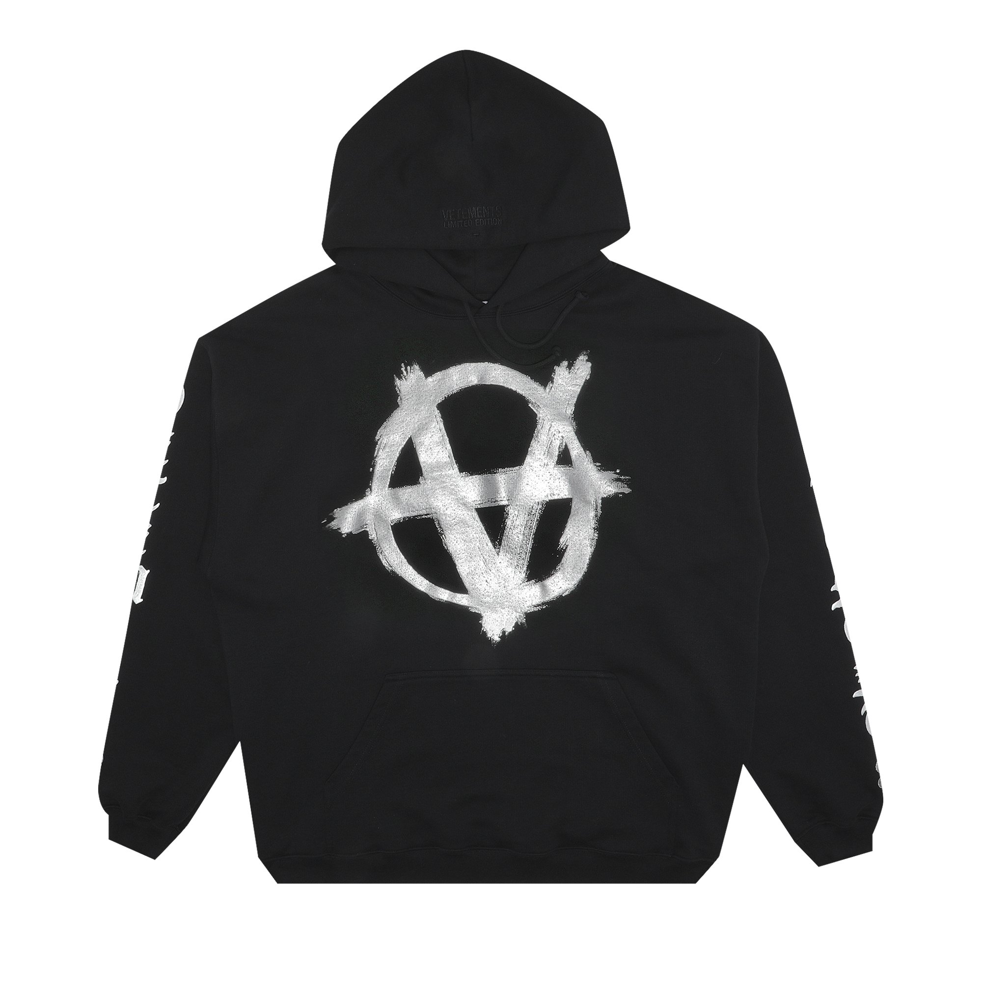 Vetements Double Anarchy Hoodie 'Black/Silver' | GOAT