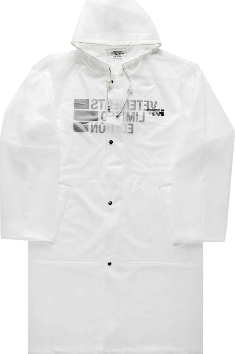 Vetements Big Logo Limited Edition Raincoat 'Transparent'