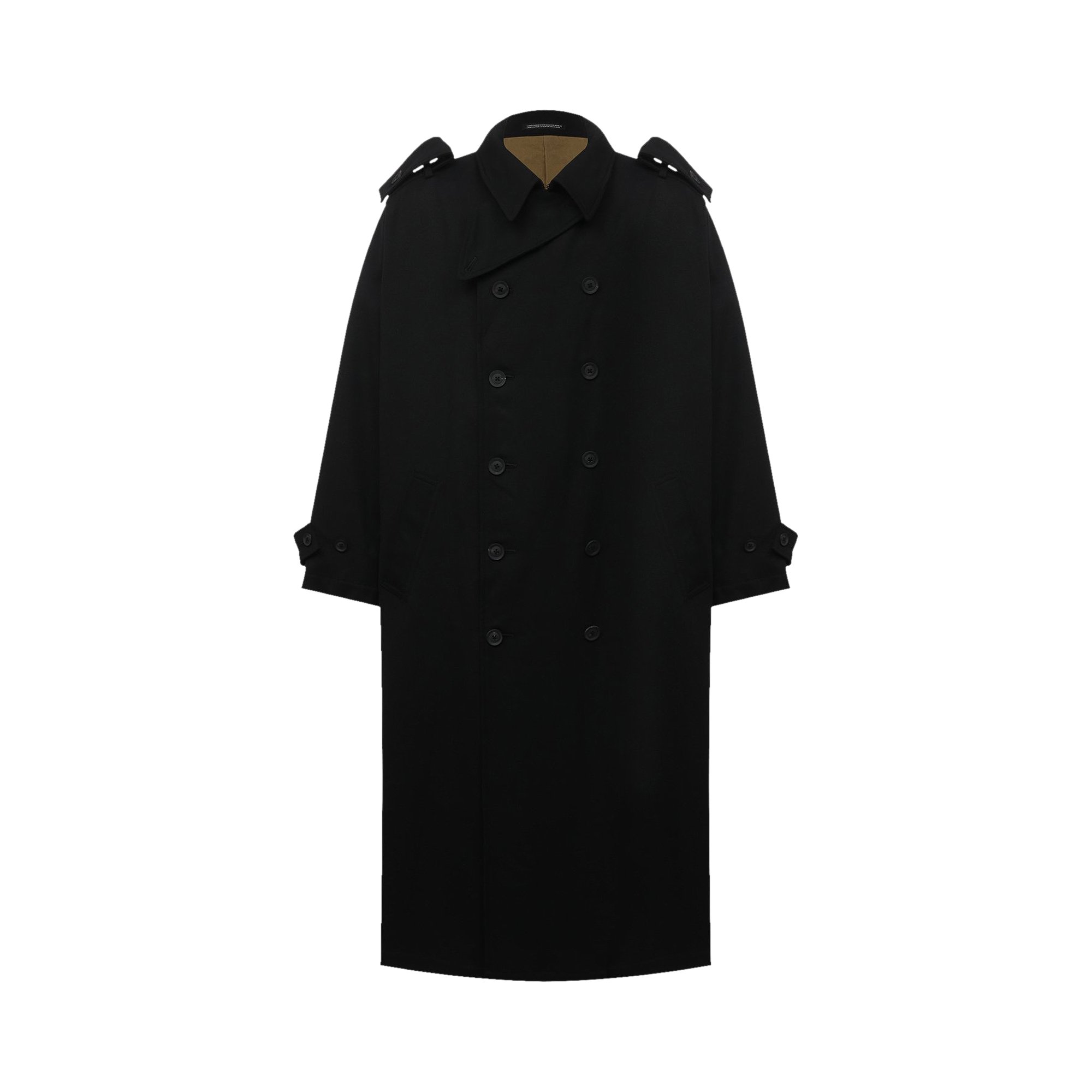 Buy Yohji Yamamoto Pour Homme Cuff Trench Coat 'Black' - HR C19 