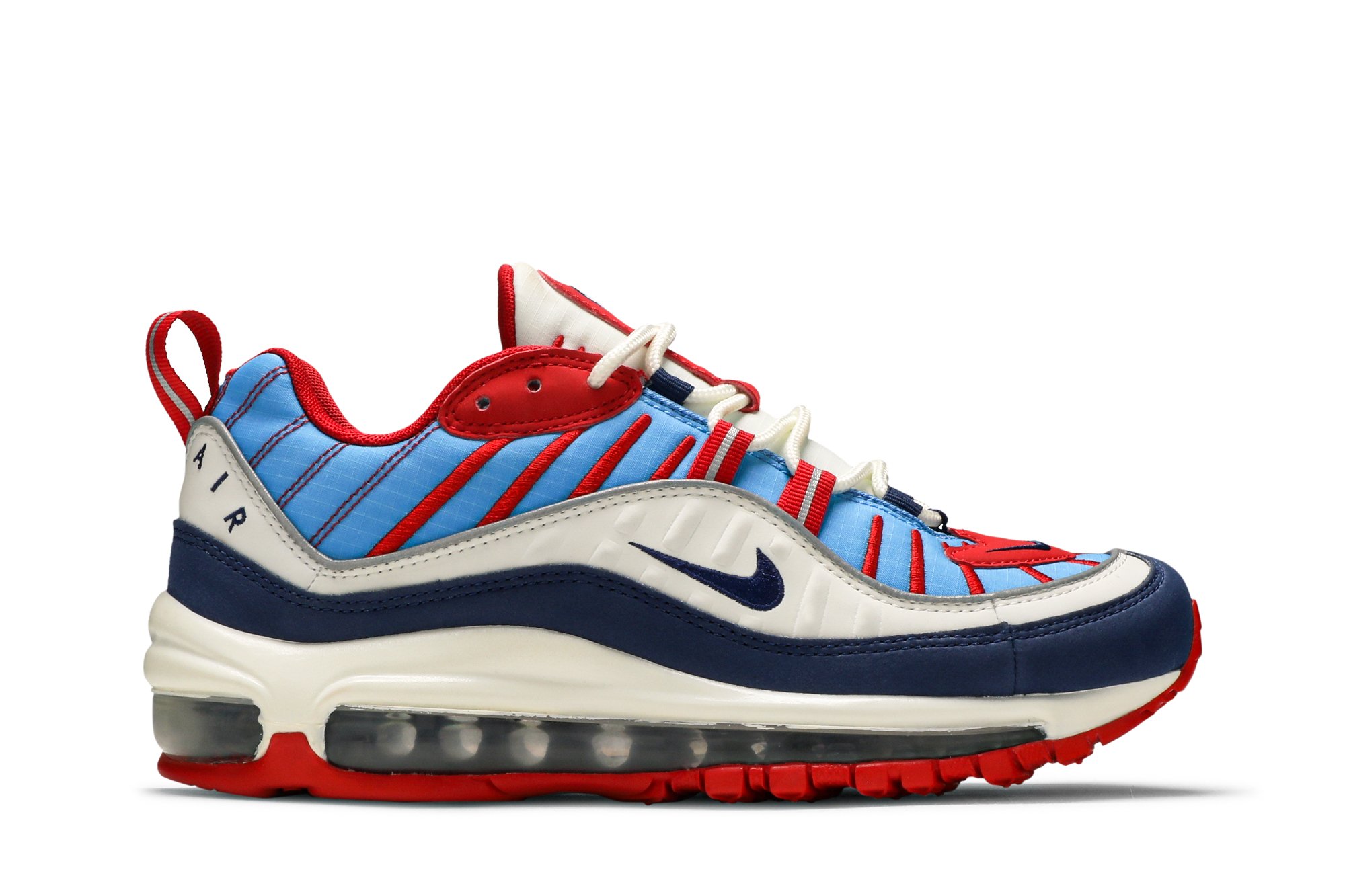 red white and blue air max 98