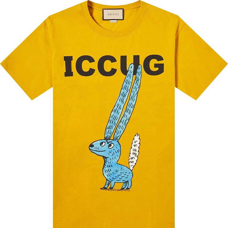 Gucci T-Shirt With Iccug Animal Print By Freya Hartas 'Zest/Multicolor'