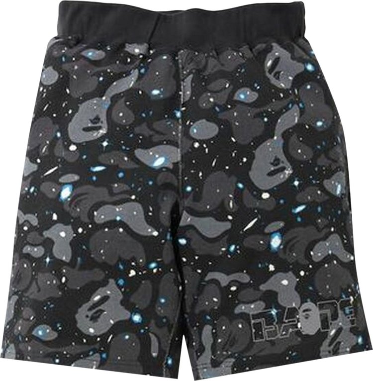 BAPE Space Camo Sweat Wide Shorts 'Black'