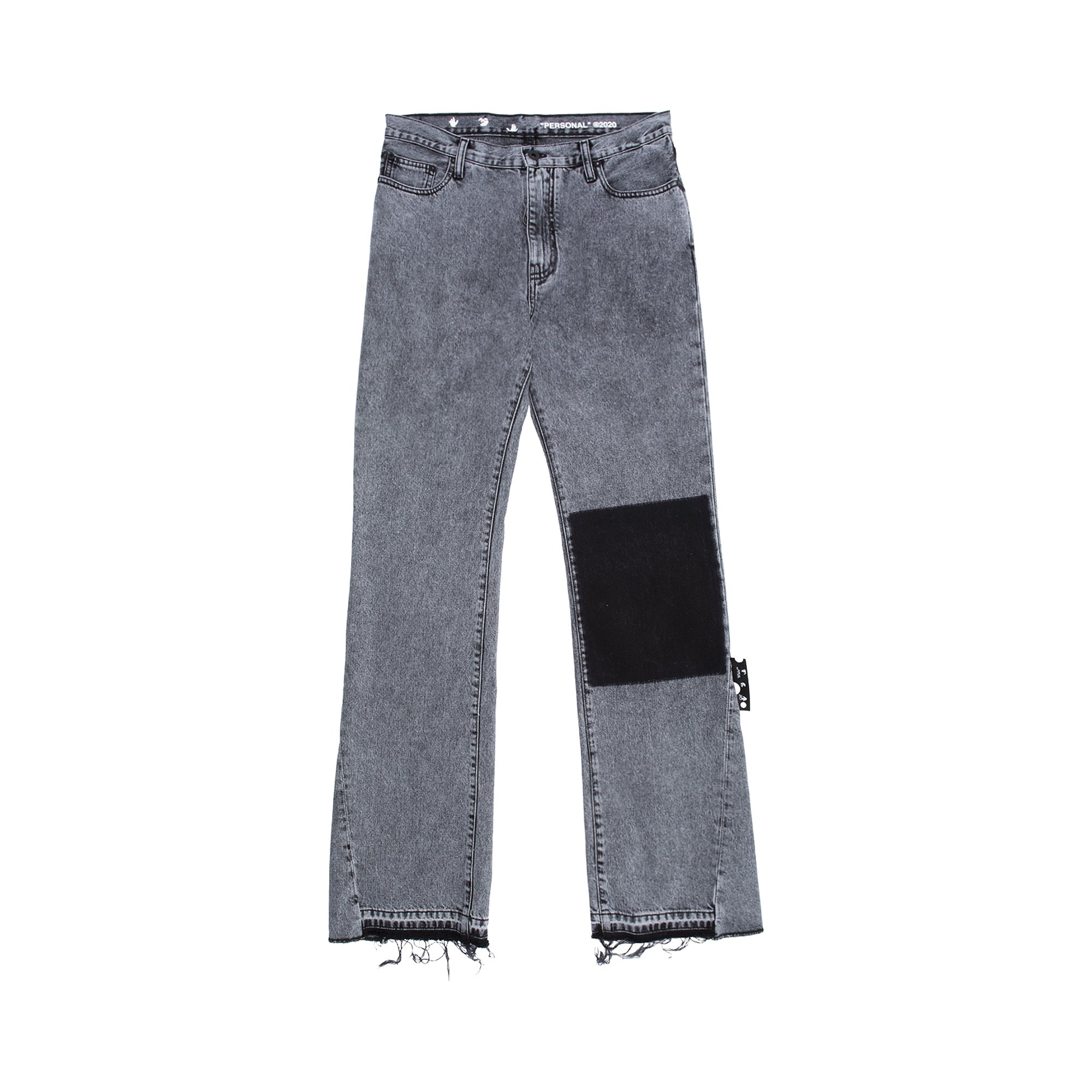 Buy Off-White Logo Print Slim Flare Jeans 'Vintage Grey