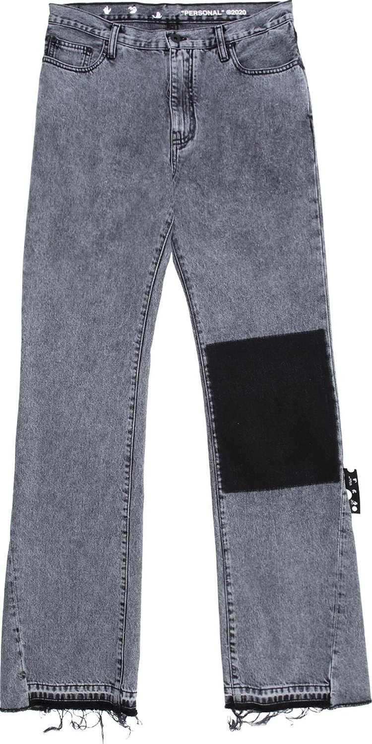 Off-White Logo Print Slim Flare Jeans 'Vintage Grey'