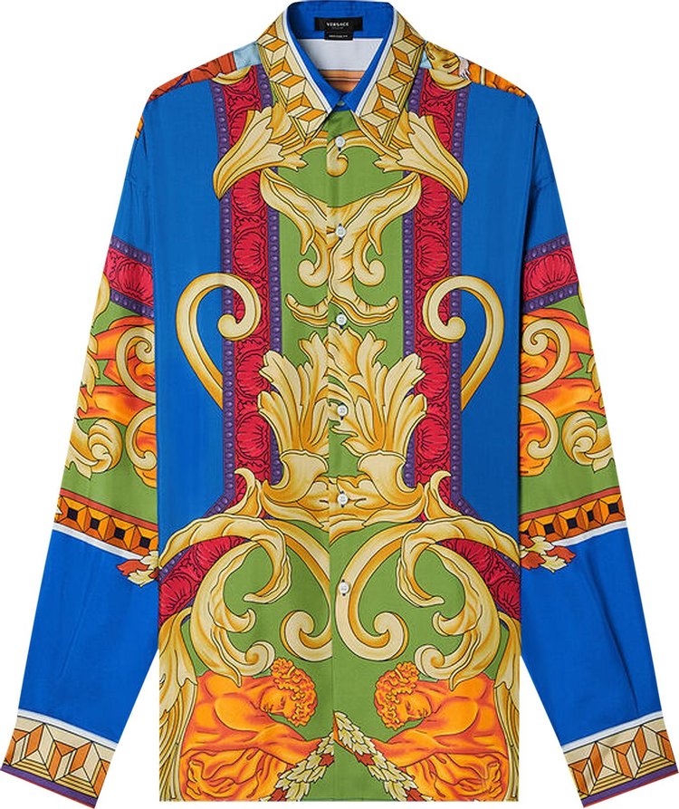 Buy Versace Medusa Renaissance Print Silk Shirt 'Blue/Gold' - A84050  1A00950 5U050
