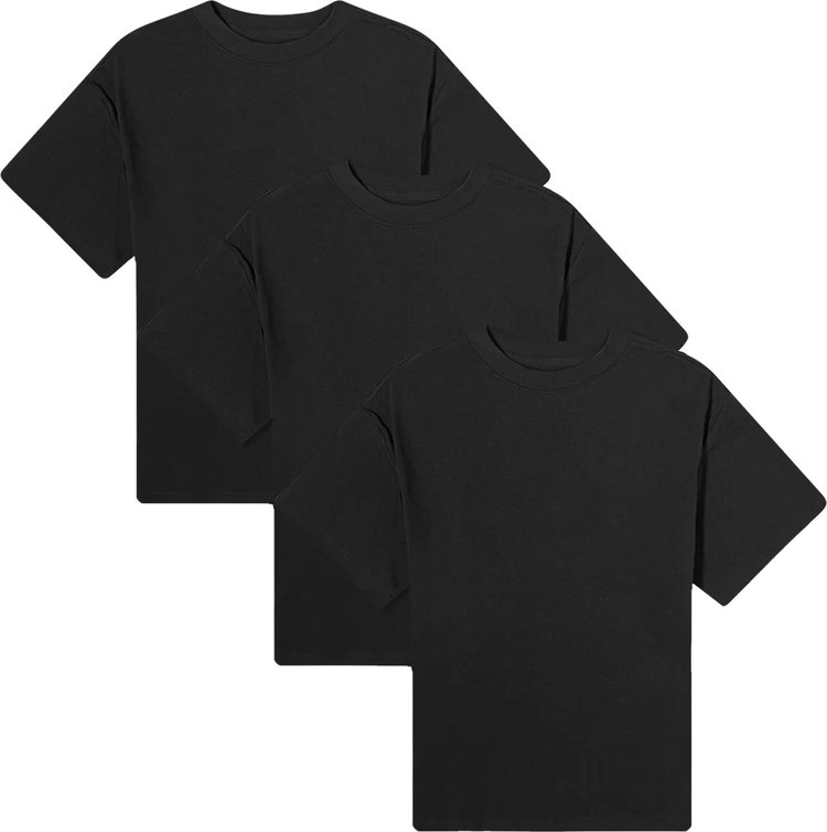 Buy Fear of God Essentials Three Pack of Short-Sleeve T-Shirt 'Black ...