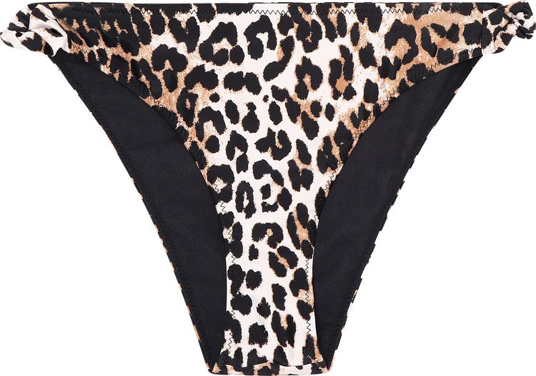GANNI Recycled Printed Twisted Bikini Briefs 'Leopard'