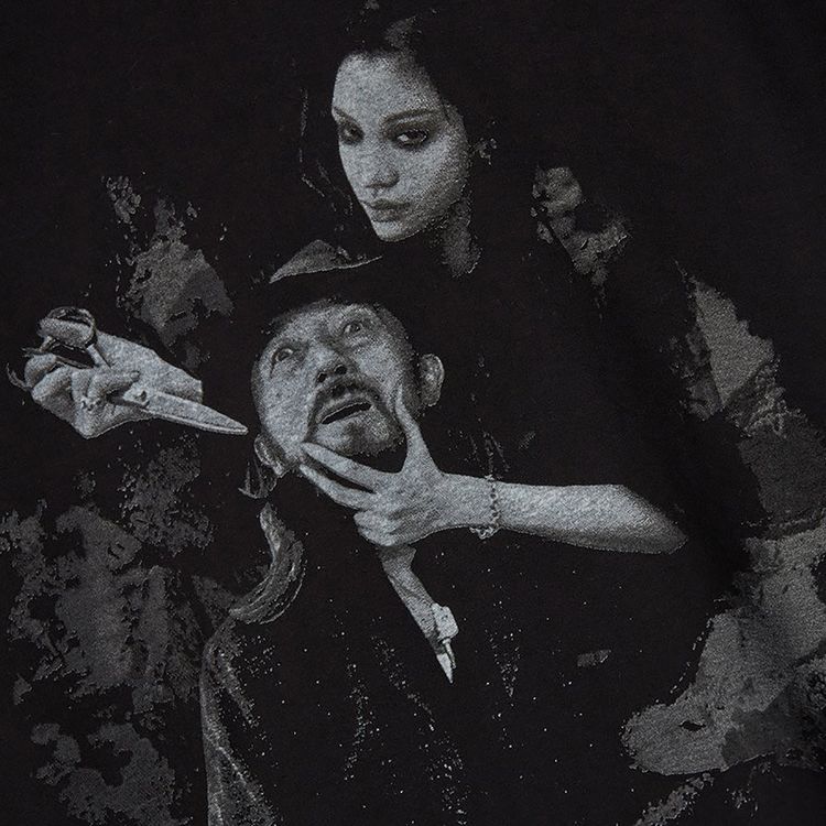 Yohji Yamamoto Pour Homme This Man Print Hoodie Black