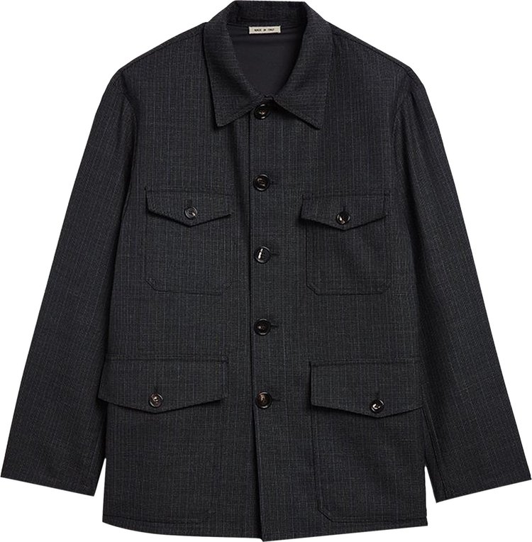 Marni Shadow Pinstripe Wool Jacket 'Blue / Grey'