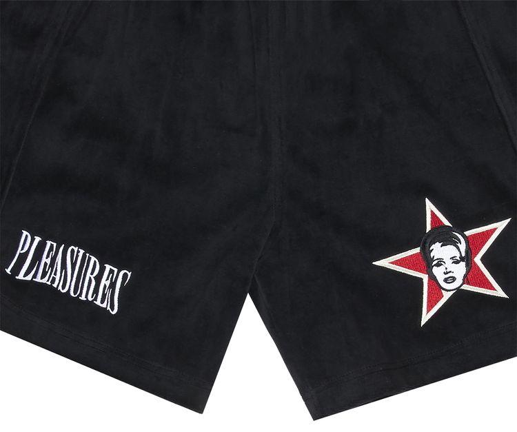 Pleasures Party Animal Velour Shorts Black