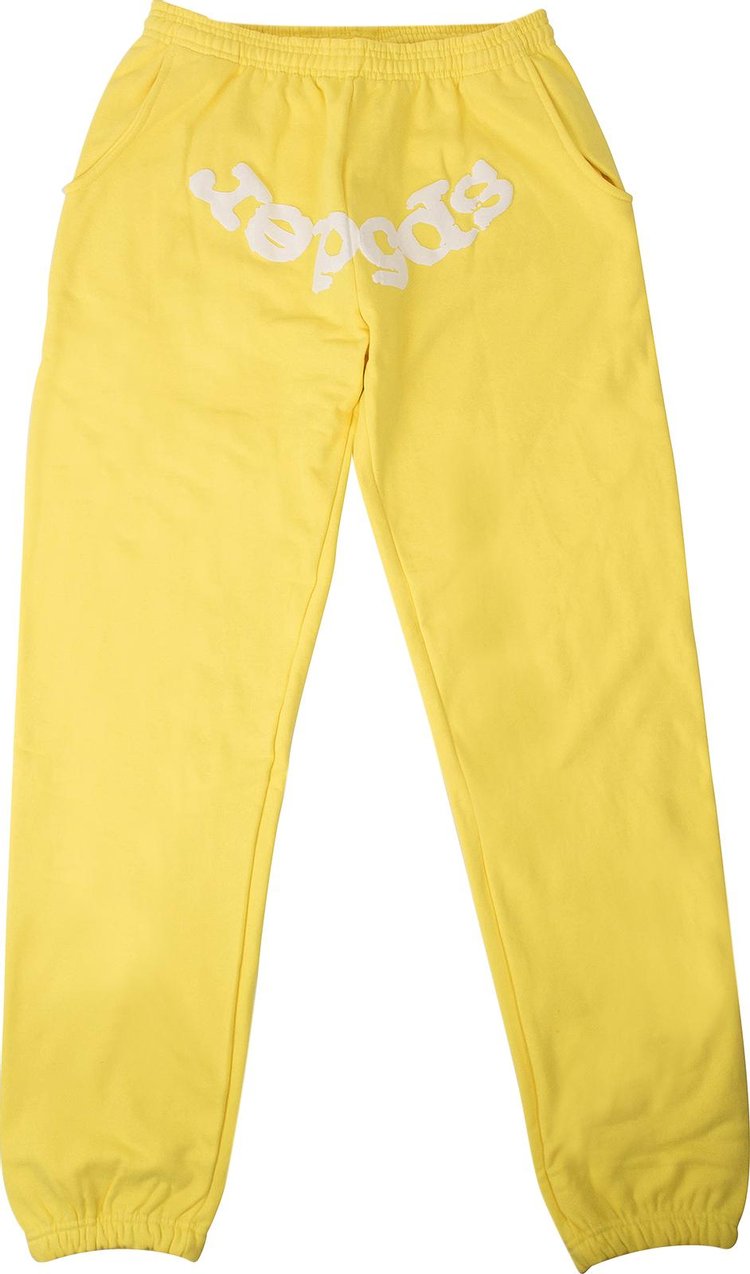 Sp5der Logo Print Sweatpants 'Yellow'