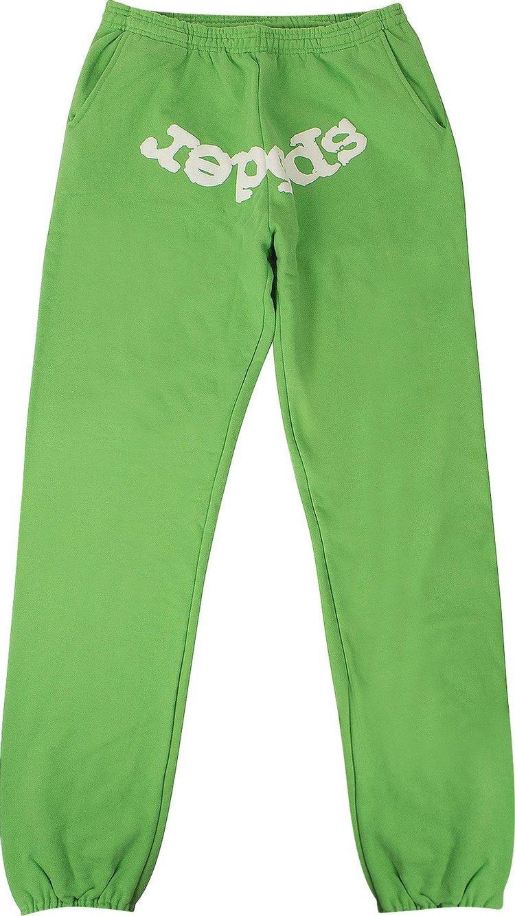 Sp5der Logo Print Sweatpants 'Green'