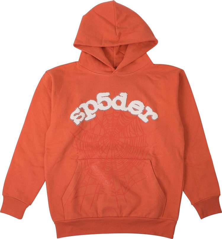 Sp5der Logo Hoodie Sweatshirt 'Orange' | Men's Size L