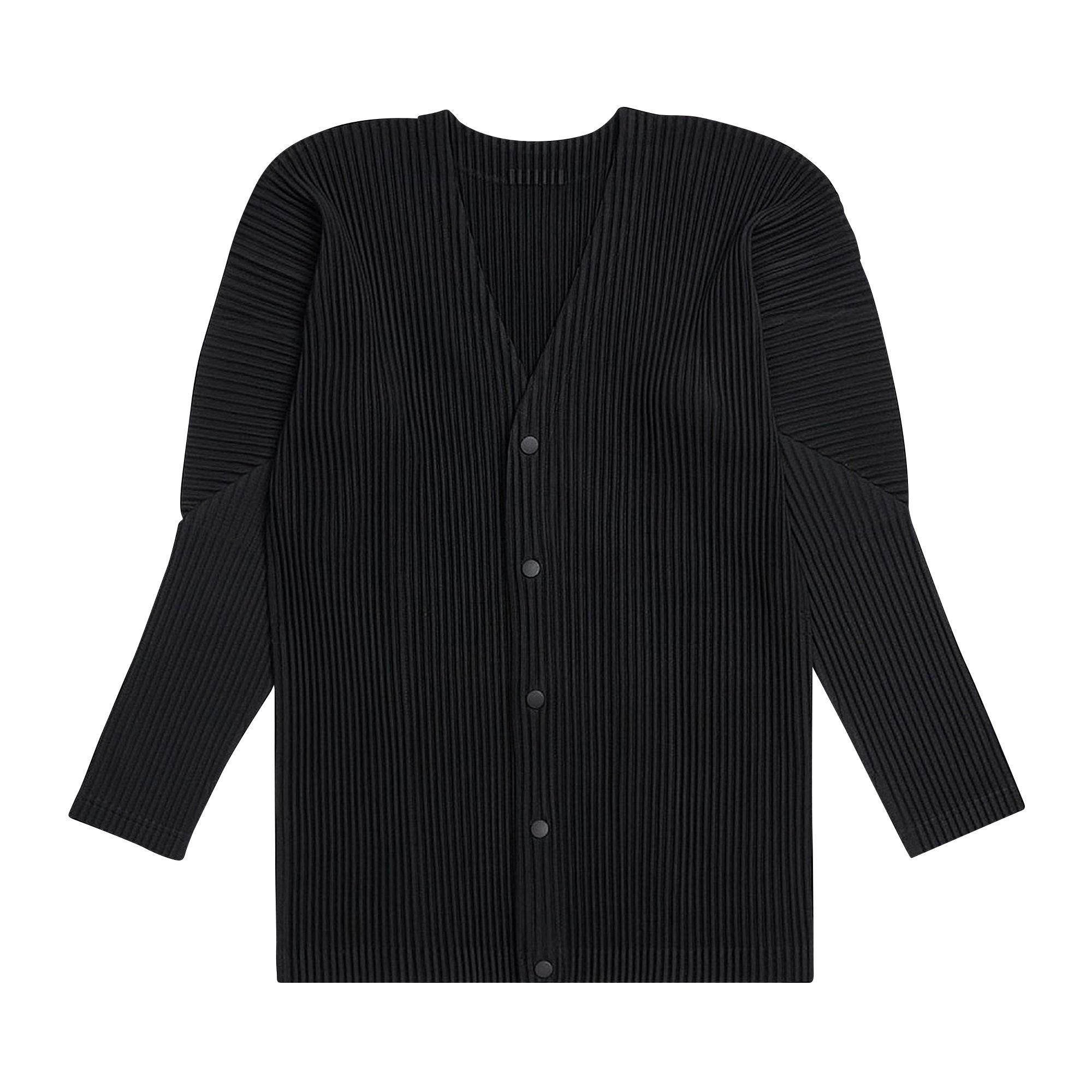 Buy Homme Plissé Issey Miyake Basics Cardigan 'Black' - HP18JL141