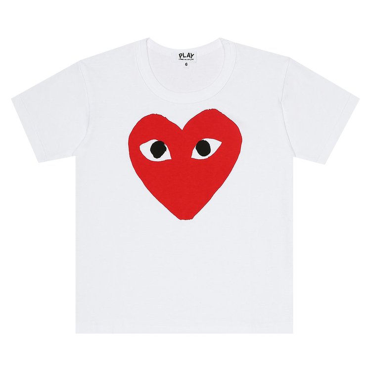 Comme des Garçons PLAY Kids Big Heart Logo T-Shirt 'White'
