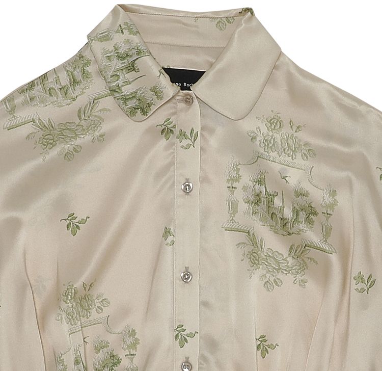 Simone Rocha Peplum Frill Blouse NudeGreen