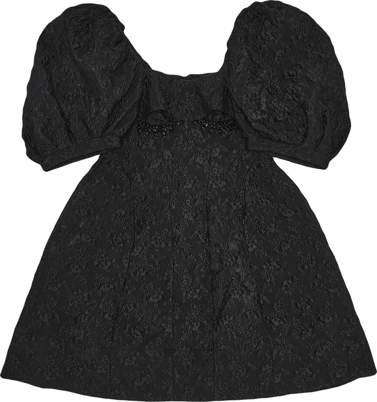 Simone Rocha Embellished Puff Sleeve Bustier Dress 'Black/Jet'
