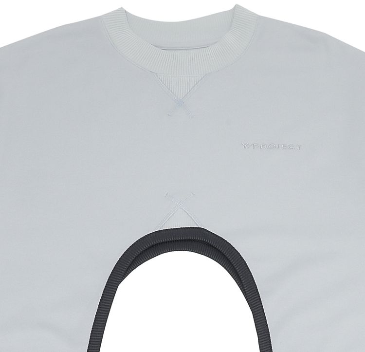 YProject Wrap Crop Sweatshirt Ice BlueGreen